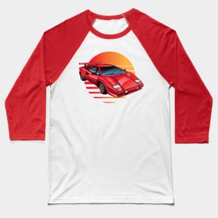 Red Lamborghini Countach Baseball T-Shirt